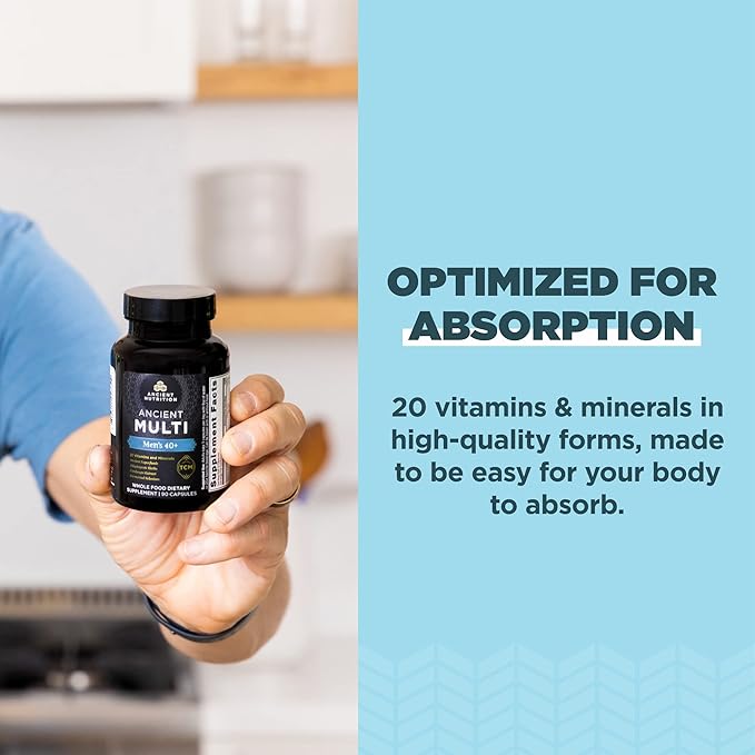 Multivitamin for Men by Ancient Nutrition, 40+ Once 90 ct, K2, Supports