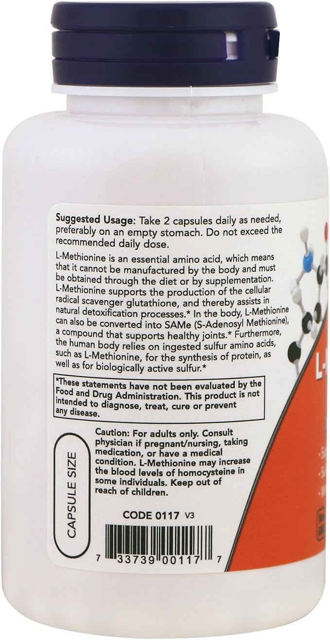 NOW Foods L-Methionine 500 mg 100
