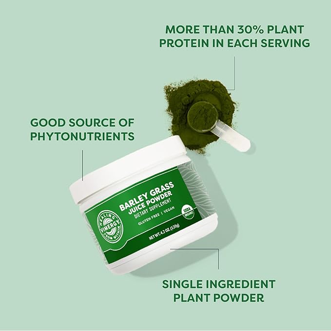 Vimergy Barley Grass Juice Powder – Clean Superfood Formula – Promotes Cardiovascular Health* – Organic, Vegan & Gluten-Free – Trial Size 125g