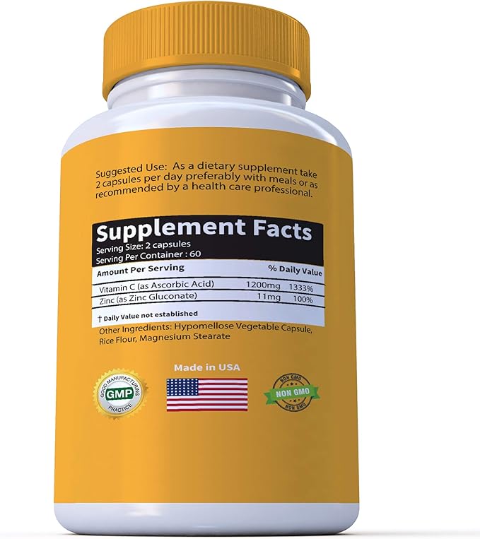 RaeSun Botanics High Dose Vitamin C 120 Capsule 2 Month