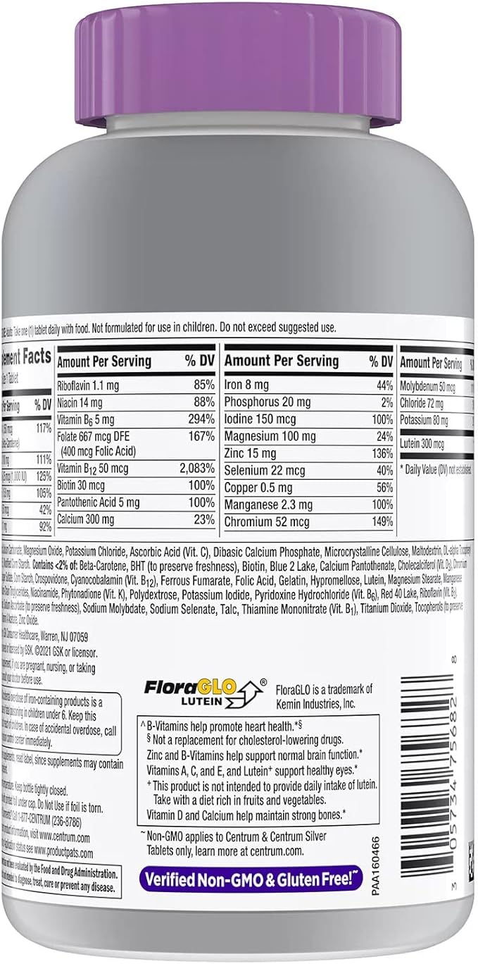 Centrum Silver Women 50+ Multivitamin, 275 Count Bundle with Long Glacier Pill Oragnizer, Small Cute Pill Container for Medicine, Vitamins, Fish Oils, Supplement, Green