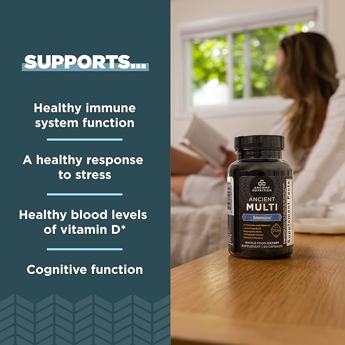 Ancient Nutrition Multivitamin for Immune Support, 21 Vitamins 90 Capsules