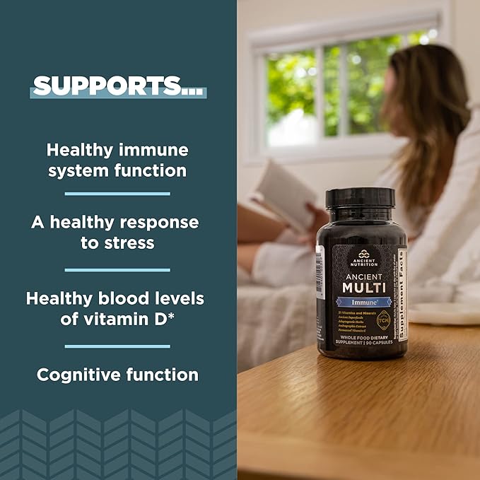 Ancient Nutrition Multivitamin for Immune Support, 21 Vitamins 90 Capsules