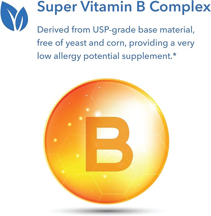 Allergy Research Group Super Vitamin B Complex B12, Vitamin B6, Vegetarian 120 Count