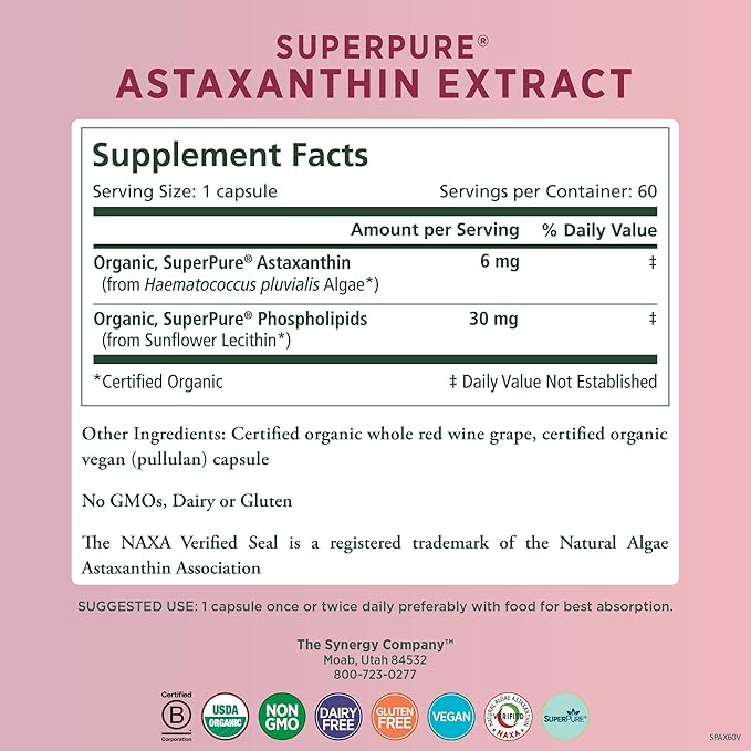 PURE SYNERGY SuperPure Astaxanthin Extract (60 Capsules)
