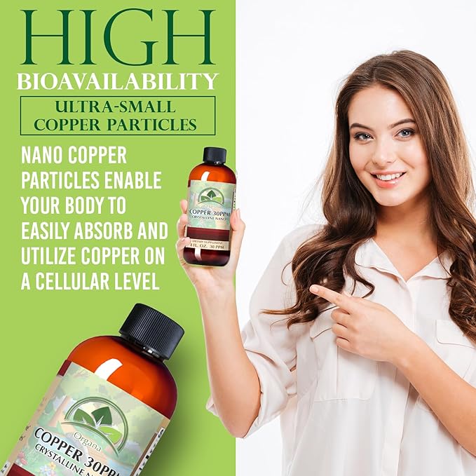 Organa Pure Crystalline Liquid Copper Supplement - 30 PPM - High Absorption Copper