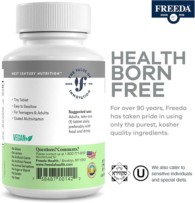 Freedavite Tiny Tablet B1, B2, B2, B6, B6, B12, B12, Biotin, 250 Count