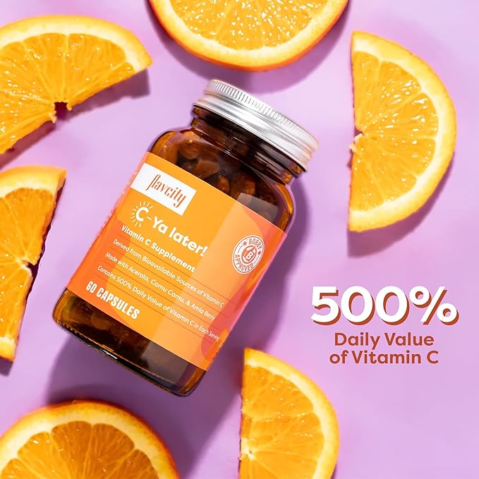FlavCity Vitamin C Supplement, C-Ya later- 60 Capsules