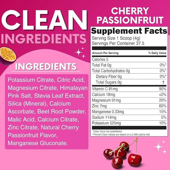 Zero Sugar - Cherry Passionfruit Electrolytes 30 Servings