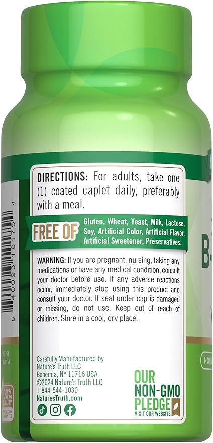 Nature's Truth Vitamin B Complex Plus 100 Caplets