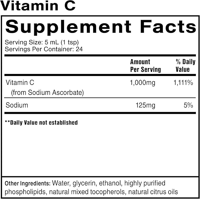 Quicksilver Scientific Liposomal Vitamin C 1000mg Buffered (4oz / 120ml)