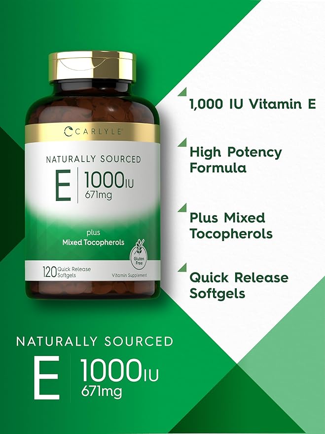 Carlyle Vitamin E Plus Mixed Tocopherols 1000 IU (671mg) | 120 Softgels