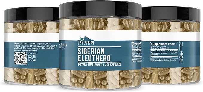 Earthborn Elements Siberian Eleuthero 200 Capsules,