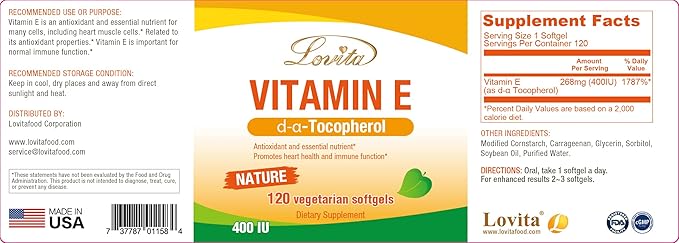 Vitamin E 400 IU Softgels, Natural 268 mg 120 Vegetarian 3)