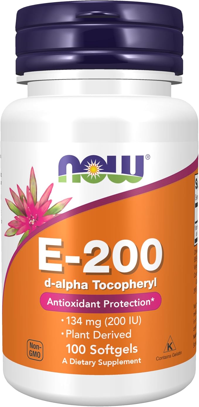 NOW Supplements, Vitamin E-200 IU, D-Alpha 100 Softgels