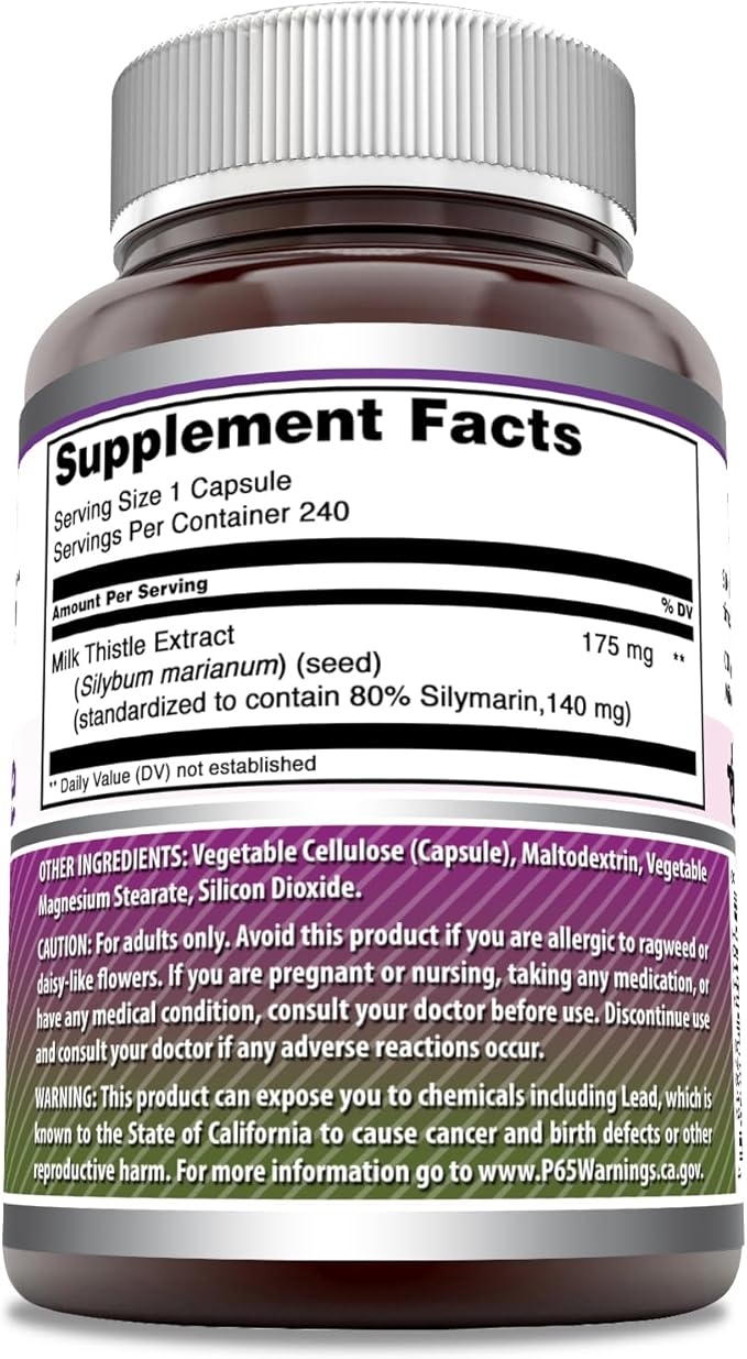 Amazing Formulas Milk Thistle 175 mg (1 Pack, 240 Count)