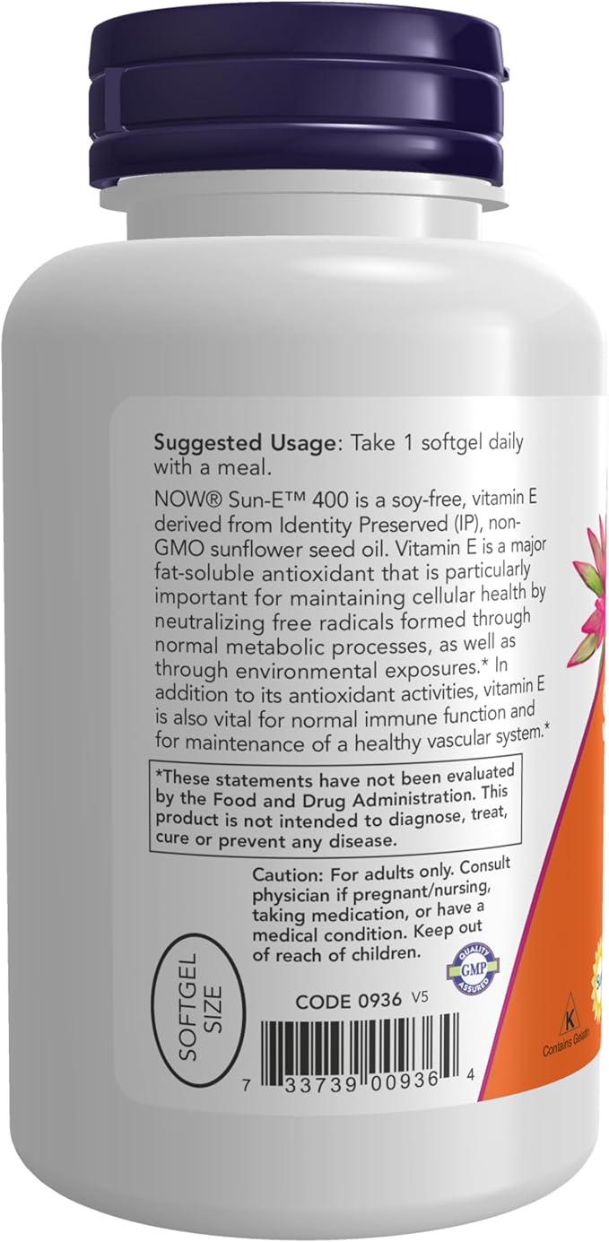 NOW Supplements, Sun-E™ 400 IU 120 Softgels