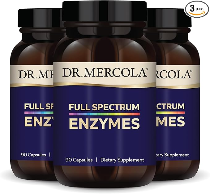 Dr. Mercola, Full Spectrum Enzymes Dietary 270 Servings, 3-Pack (270 (270 Capsules),
