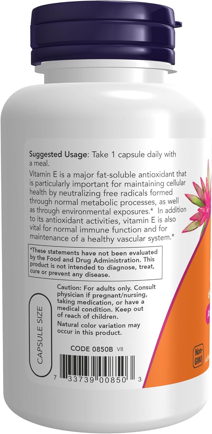 NOW Supplements, Vitamin E-400 IU D-Alpha 100 Veg