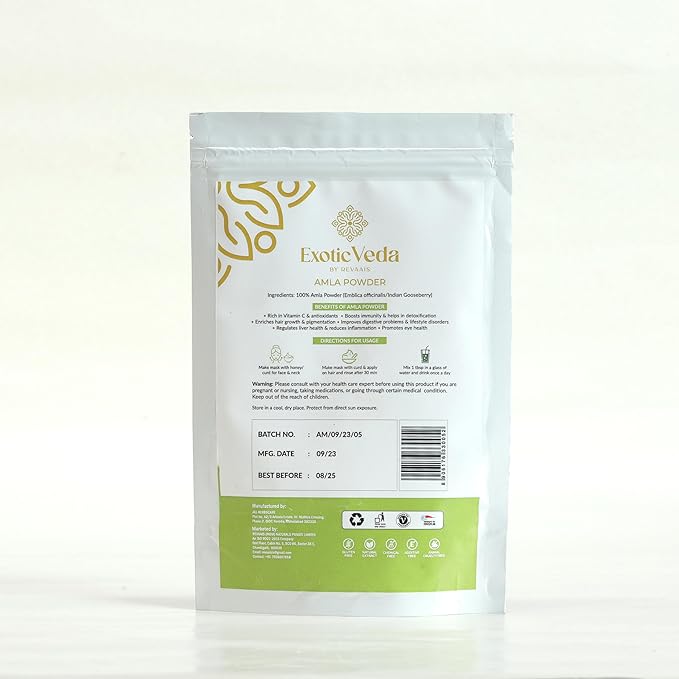 Organic Amla Powder Herbal Supplement Indian 100% Natural, (100g)