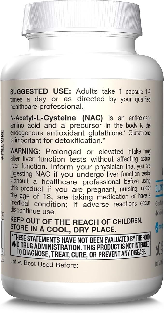 Jarrow Formulas N-A-C 500 mg, Dietary 60 Veggie 60 Day