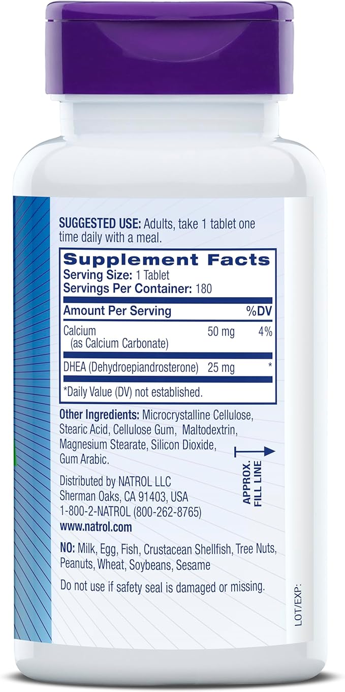 Natrol Mood & Stress DHEA 25mg 180 Tablets, 180 Day