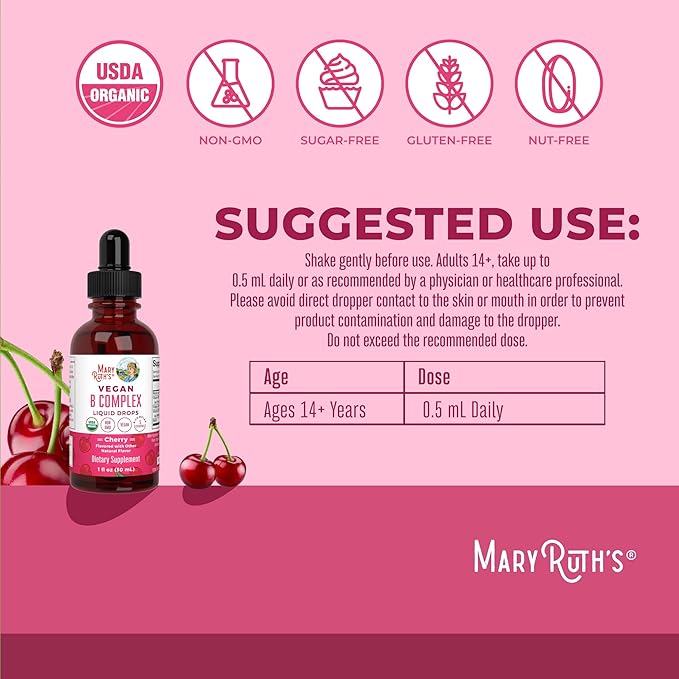 MaryRuth Organics Vitamin B Complex B12 | 2 Month
