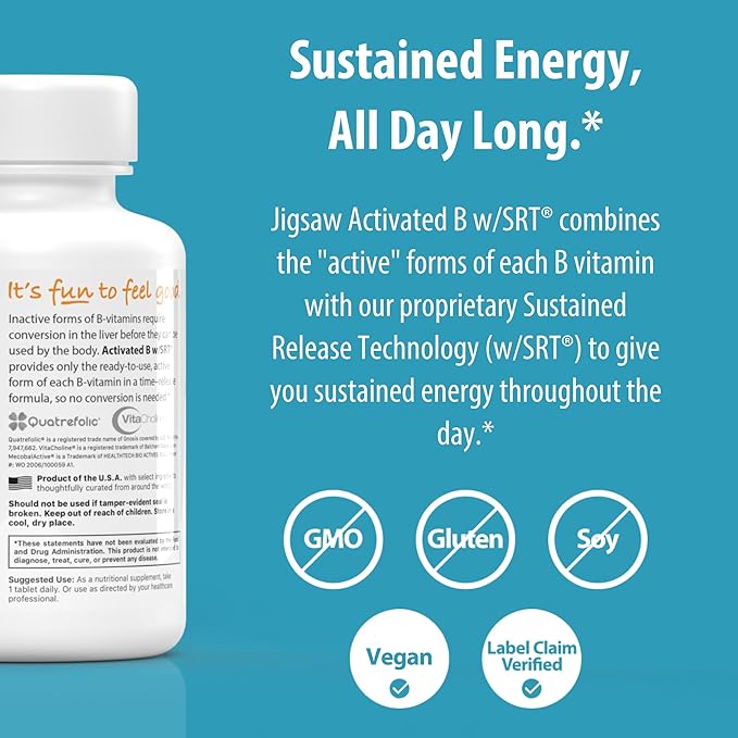 Jigsaw Health Activated B Complex w/SRT, 120 Tablets