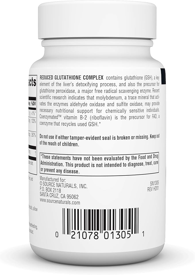 Source Naturals Reduced Glutathione Complex 50 100 Lozenges
