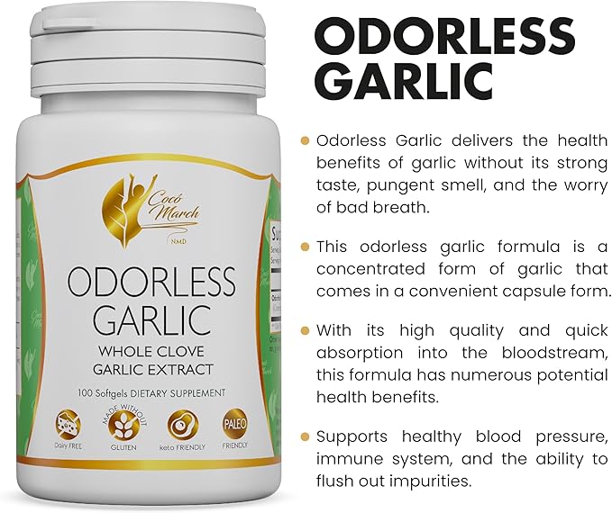 Odorless Garlic Oil from Whole Garlic 50 Servings