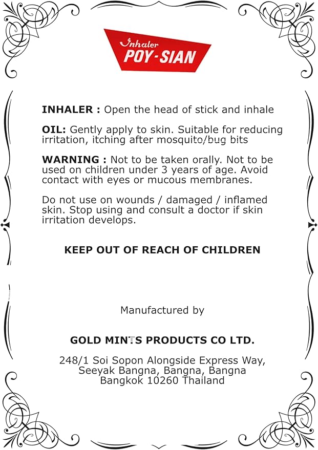 POY-SIAN Mark II Menthol Aromatherapy Nasal 3)