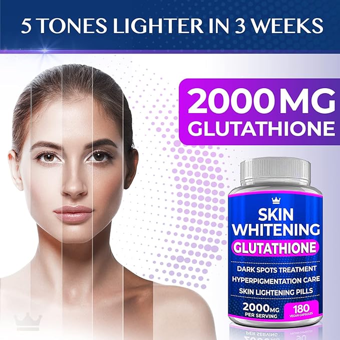 Glutathione Whitening Pills 180 Capsules 2000mg Glutathione