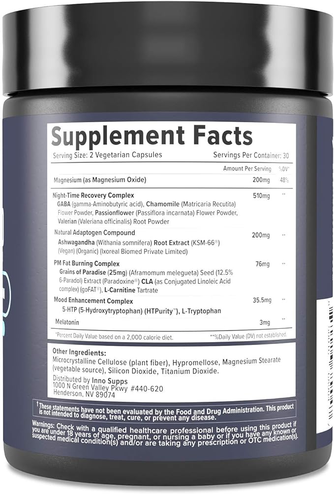 Night Shred Fat Burner and Natural 5-HTP, CLA, (60 Vegetarian