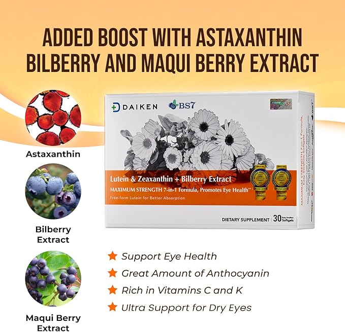 DAIKEN Lutein 10 mg Zeaxanthin 2 30 Softgels