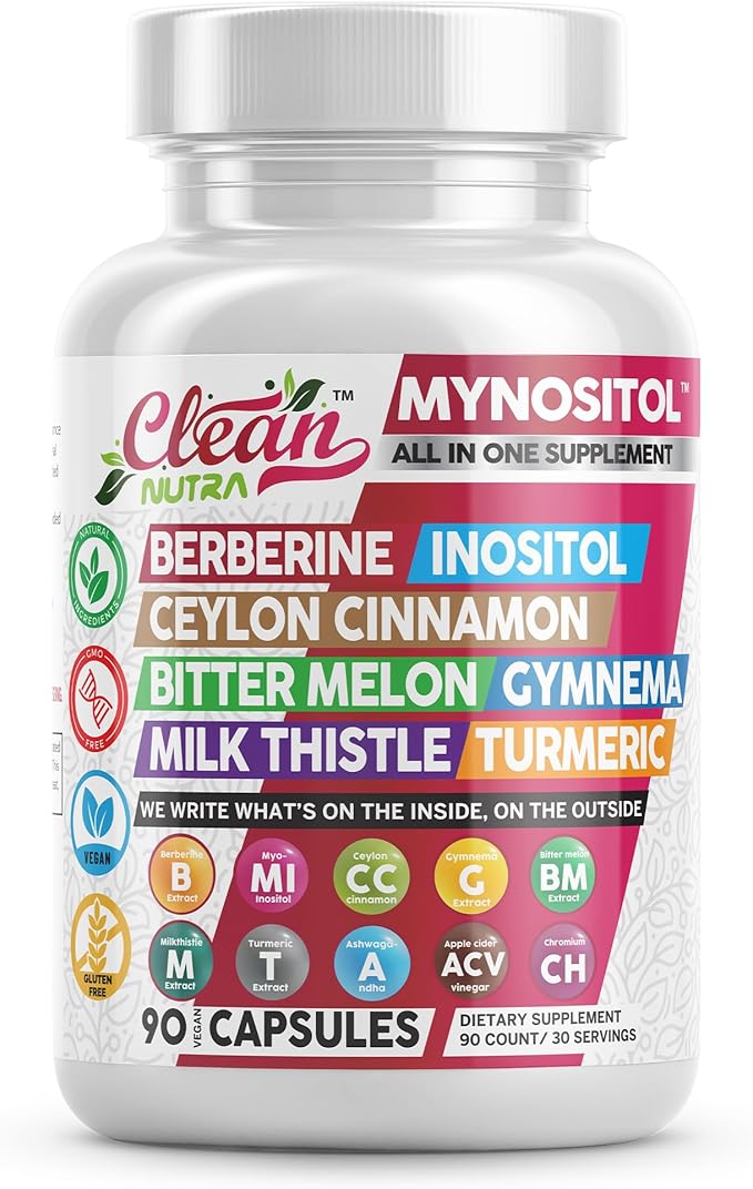 Clean Nutra Berberine Inositol Supplement 90 Vegan