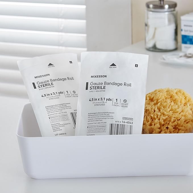 McKesson Gauze Bandage Rolls, Sterile, 6-Ply, 4 1/2 1/2 in 3 1/10 1/10 yds, 1 Count