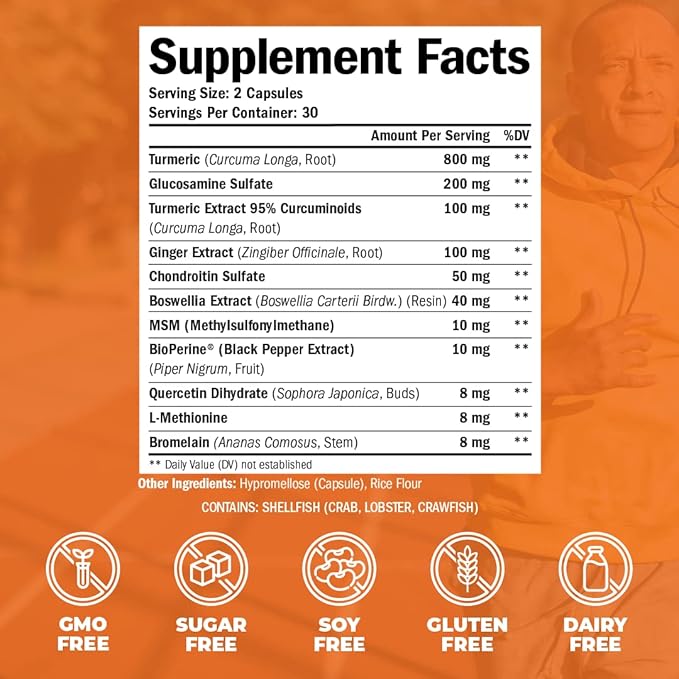 Turmeric & Glucosamine Chondroitin Joint Support 60 Capsules
