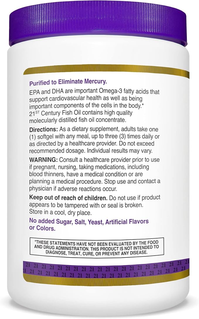 21st Century Fish Oil 1000 mg 300 Count