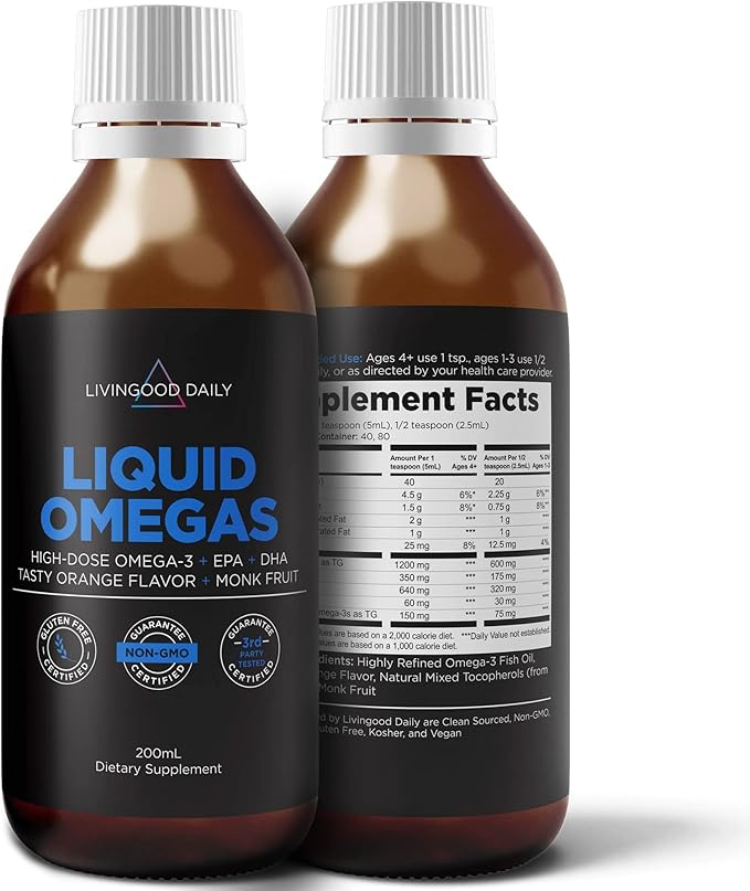 Livingood Daily Fish Oil Supplements 3 Fatty (200ml) -