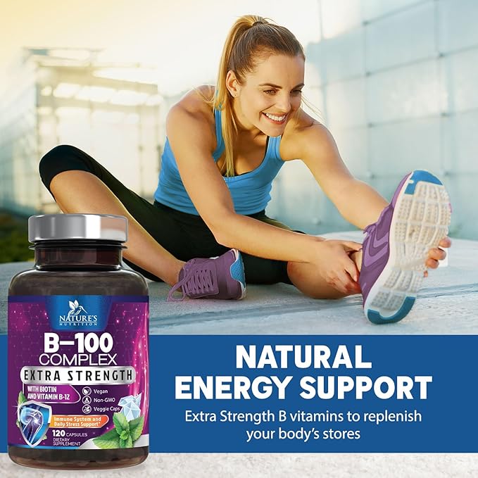 B Complex Vitamins with Vitamin B1 B2 B3 B3 B6 B6 B12 B12 B100 B100 C 120 Vegan