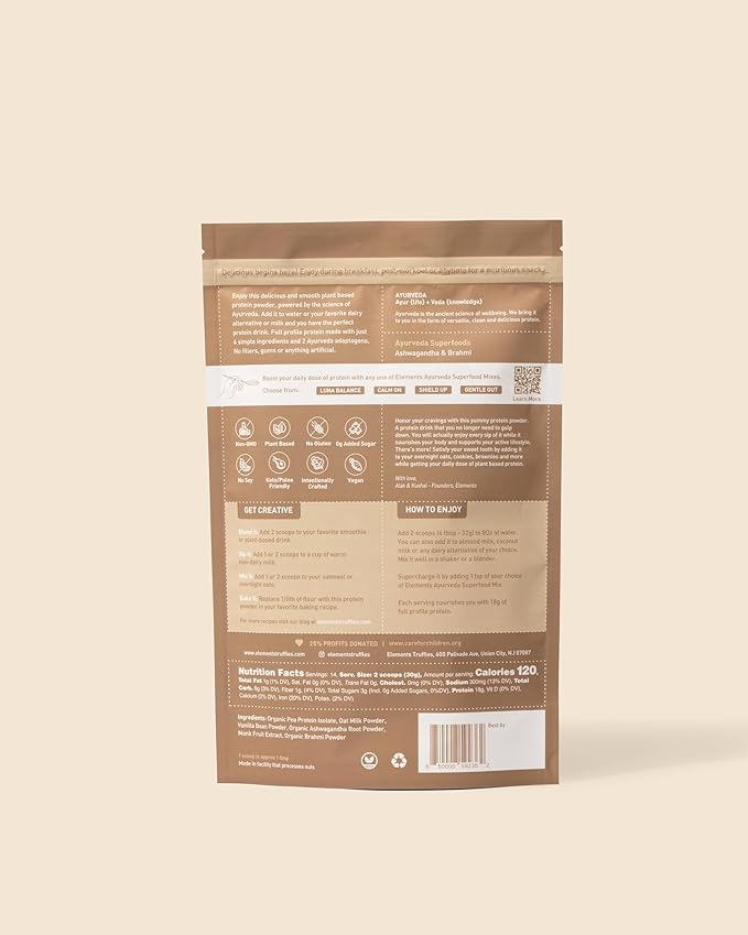 Elements Plant Based Vegan Vanilla Protein Powder 1lb - 14 Servings