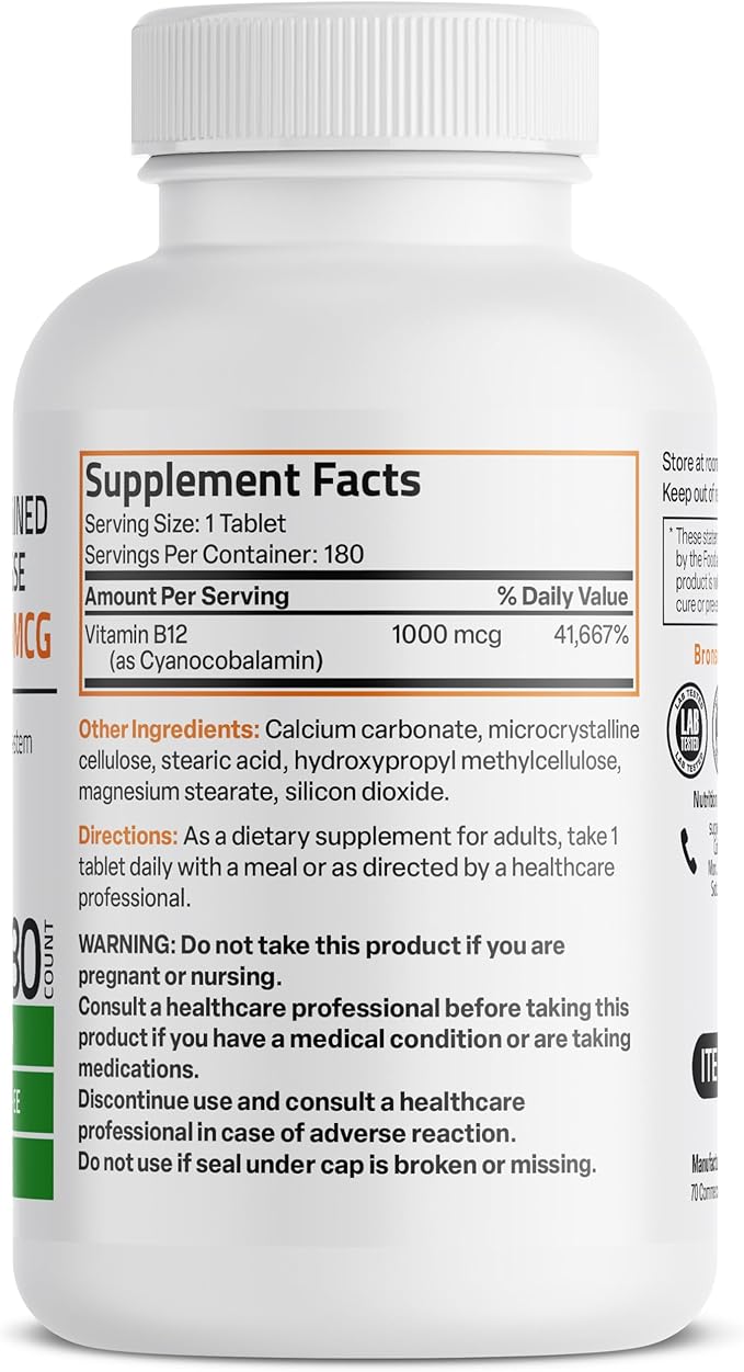 Bronson Vitamin B12 1000 MCG (B12 180 Tablets