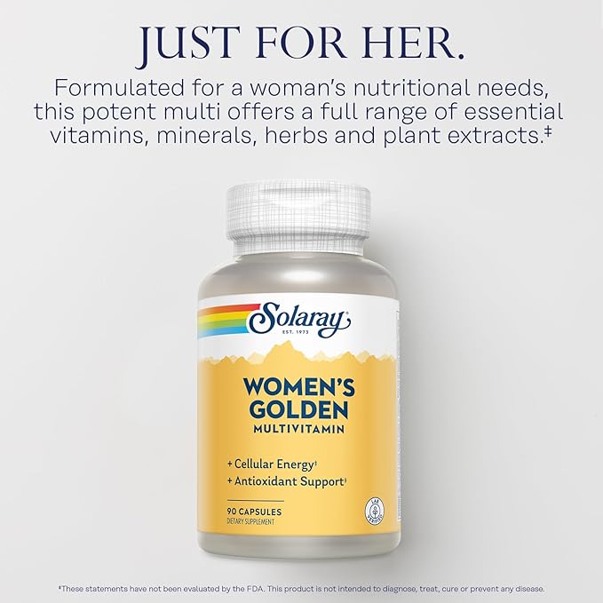 SOLARAY Women's Golden Multi-Vita-min Capsules, 90