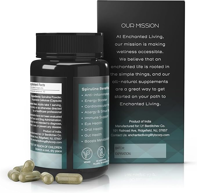 Spirulina Capsules - 90 x 500