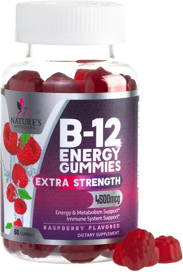 Vitamin B12 Energy Gummies 4500mcg Chewable B-12 Gummy 120 Gummies