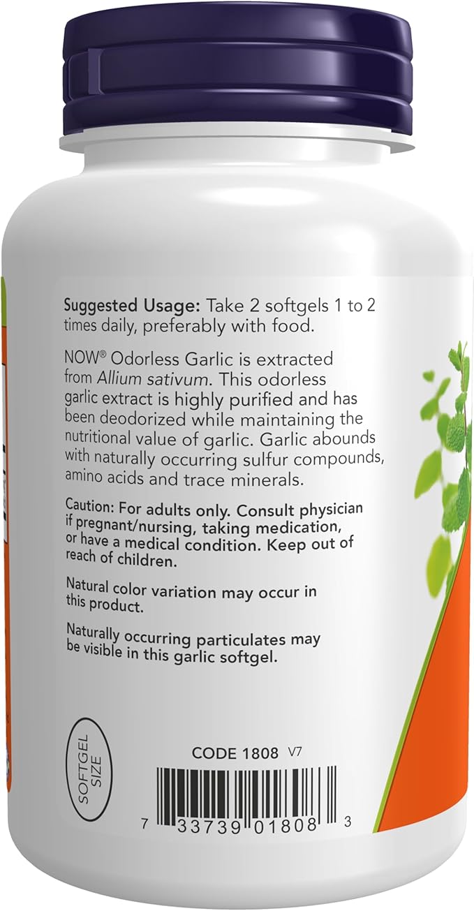 NOW Supplements, Odorless Garlic (Allium sativum), 250 Softgels