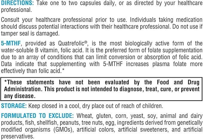 XYMOGEN 5 MTHF - 3,400 mcg DFE Bioactive Folate Supplement as Quatrefolic - Cardiovascular, Mood + Methylation Support - Vitamin B Methyl Folate as L Methylfolate (60 Capsules)