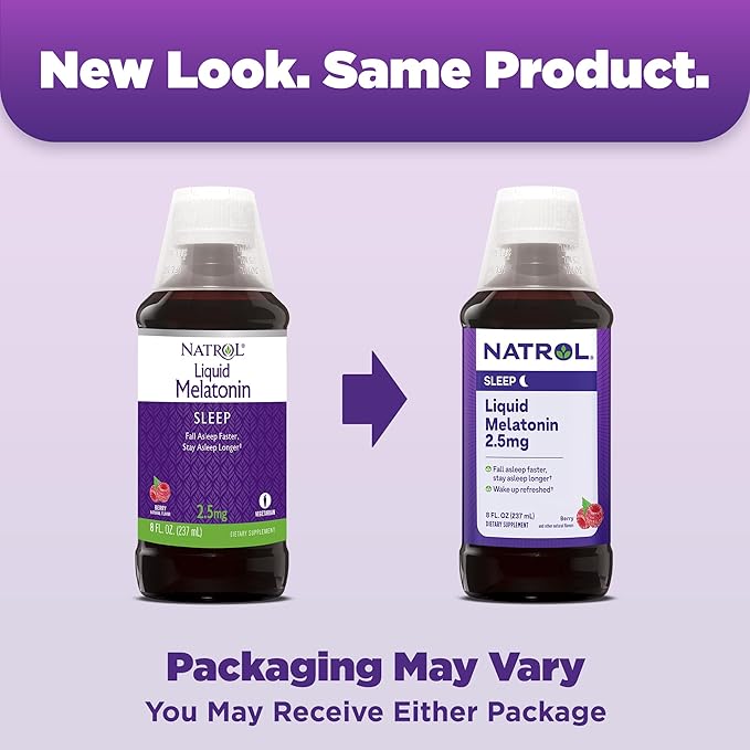 Natrol Liquid Melatonin 2.5mg, Berry-Flavored Dietary 8 Fl 23 Day