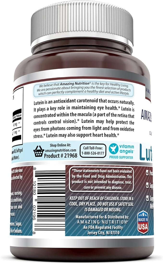 Amazing Formulas Lutein 40 mg 1600 mcg (40 mg, 60, Count)