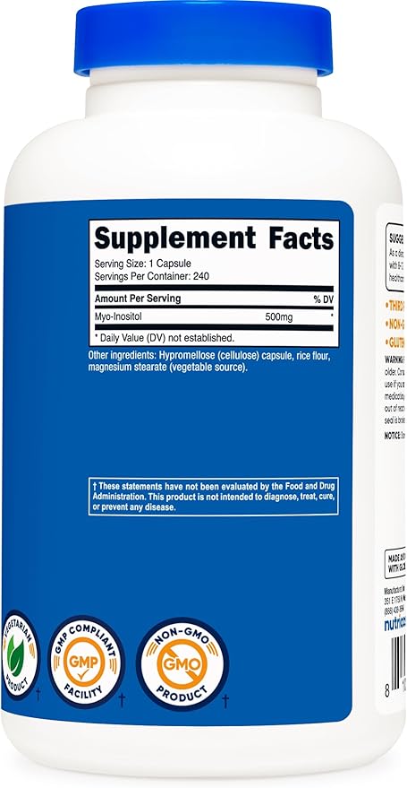 Nutricost Inositol Capsules 500mg, 240 Capsules